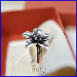 Retired James Avery Sterling Silver Amethyst Radiant Flower Ring SIZE 7 WithBOX