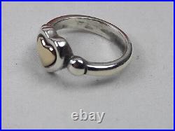 Retired James Avery Sterling Silver And 14k Gold True Heart Ring 4 Signed