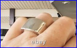 Retired James Avery Sterling Silver BOLD Heavy Size 8 Signet Ring NICE