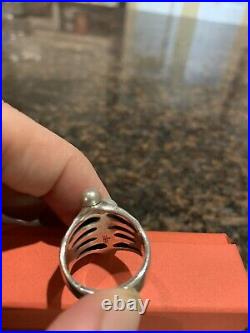 Retired James Avery Sterling Silver Burgeon Pearl Ring Size 8.5