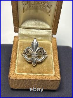 Retired James Avery Sterling Silver Fleur De Lis Saints Ring Size 6.25