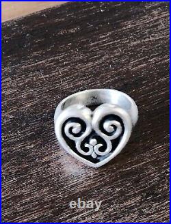Retired James Avery Sterling Silver Heart Ring Size 5 PRETTY