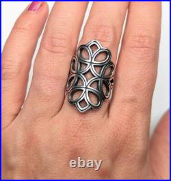 Retired James Avery Sterling Silver Long Tracery Openwork Ring w Box Size 7 HTF Retired James Avery Sterling Silver Long Tracery Openwork Ring w Box Size 7 HTF
