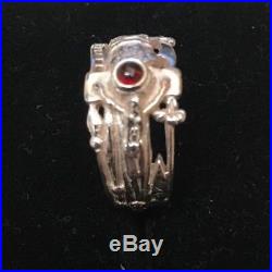 Retired James Avery Sterling Silver Martin Luther Ring with Garnet Size 7