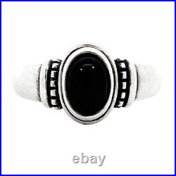 Retired James Avery Sterling Silver Onyx Beadwork Ring Bead Halo Rare Size 7.75