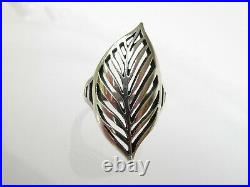 Retired James Avery Sterling Silver Open Leaf Ring size 7.5
