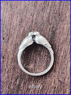 Retired James Avery Sterling Silver RARE Lovebirds Ring Size 6