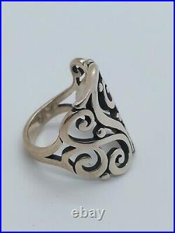 Retired James Avery Sterling Silver Sorrento Scroll Ring Size 5.25