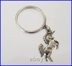 Retired James Avery Sterling Silver Unicorn Dangle Ring size 4.5
