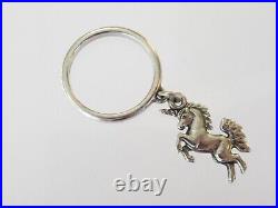 Retired James Avery Sterling Silver Unicorn Dangle Ring size 4.5