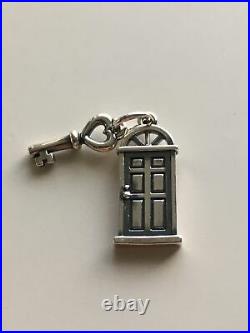 Retired James Avery Sterling Welcome Home House Door with Key Charm Uncut Ring