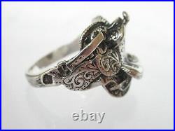Retired James Avery Sterling silver Western Saddle Ring size 10.25