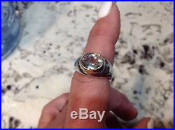 Retired James Avery Sterling silver and 14k yellow gold ring 9 Green Amethyst