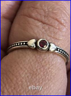 Retired James Avery Sweetheart Ring With Lab Created Ruby Sterling Silver 10