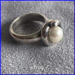 Retired James Avery Sz 5 Pearl Wrap Ring Sterling Silver