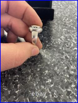 Retired James Avery Sz 5 Square Beaded Ring 14kt and Sterling Silver