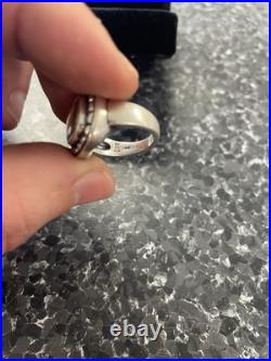 Retired James Avery Sz 5 Square Beaded Ring 14kt and Sterling Silver