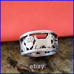 Retired James Avery Terrier Thistle Acorn Eternity Band Ring NEAT Piece