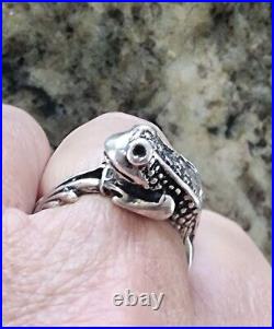 Retired James Avery Twice Retired Frog Wrap Around Ring So Cute! Sz 8.5