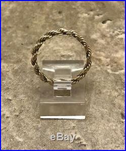 Retired James Avery Twisted Rope Stacking Ring Sz 7 14K Yellow Gold. 585