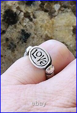 Retired James Avery VERY RARE Scarab LOVE Flip Ring NEAT Piece! Sz 4.5