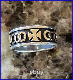 Retired James Avery VINTAGE Size 10 Maltese Cross Ring 14kt Gold and. 925