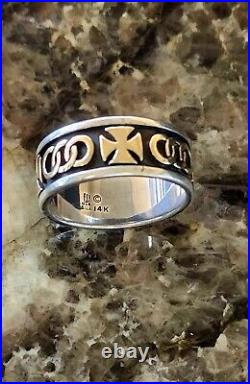 Retired James Avery VINTAGE Size 10 Maltese Cross Ring 14kt Gold and. 925
