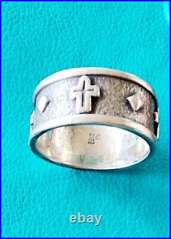 Retired James Avery Very WIDE Cross Eternity Band Ring Size 13 NEAT, Vintage