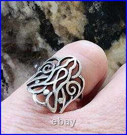 Retired James Avery Vintage Long Angel Openwork Ring Size 6