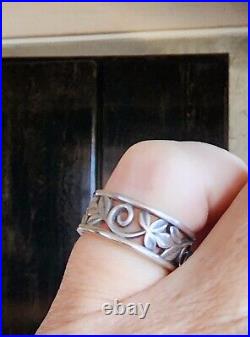 Retired James Avery Vintage Vine and Flowers Eternity Band Ring Size 5.5 fits 5