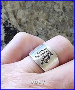 Retired James Avery WIDE Alpha and Omega Band Ring Size 7