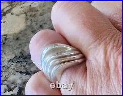 Retired James Avery WIDE Asymmetrical Wave Dome Ring Size 7