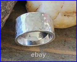 Retired James Avery WIDE Hammered Band Ring Size 6 Fits as 5.5