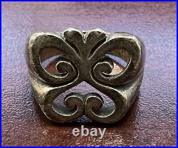 Retired James Avery WIDE Open Spring Butterfly Ring Size 7.75 Sterling Silver