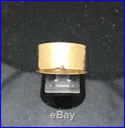 Retired James Avery Wide Amore Wedding Band Ring Sz 11 1/2 14K Yellow Gold. 585