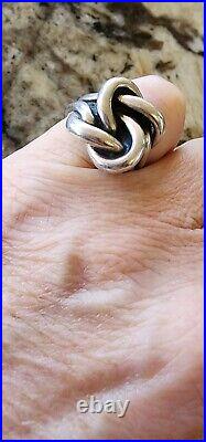 Retired James Avery Wide, Bold Knot Ring Size 6 Sterling Silver NEAT