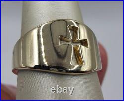 Retired James Avery Wide Crosslet Ring 14k Yellow Gold Size 9.5