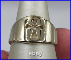 Retired James Avery Wide Crosslet Ring 14k Yellow Gold Size 9.5