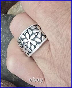 Retired James Avery Wide Flower Ring Size 9