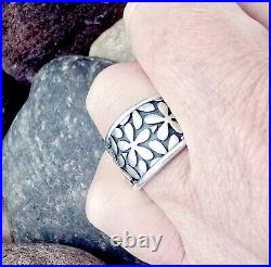 Retired James Avery Wide Flower Ring Size 9