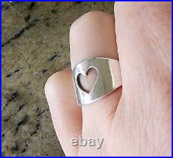 Retired James Avery Wide Heart Cut-Out Band Ring Vintage, Neat Piece! WithJA Box