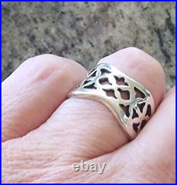 Retired James Avery Wide Openwork Tulip Ring Sz 8 FITS 7.5 NEAT Piece