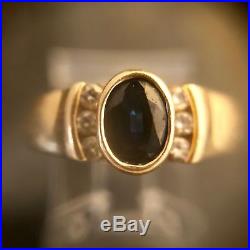 Retired James Avery Women's Diamond Sapphire Ring Sz 5 3/4 14K Yellow Gold. 585