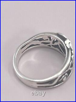 Retired James Avery sterling silver open heart floral design vines flowers 5.5