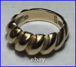 Retired & Rare James Avery 14k Gold Scalloped Dome Ring Size 3.5 ibs2