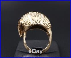 Retired Rare James Avery 14k Yellow Gold 3D Armadillo Ring Size 7.5 RG1411