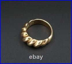 Retired Rare James Avery 14k Yellow Gold Scalloped Shrimp Ring Size 6 RG3017
