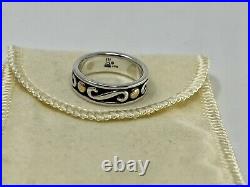 Retired Rare James Avery Mint 14kt Gold Circle withSterling Band Ring Size 7