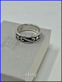 Retired Rare James Avery Mint 14kt Gold Circle withSterling Band Ring Size 7