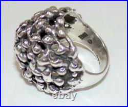 Retired Rare James Avery Ring Signed Sterling Silver Large Brutalist Dome Pierce